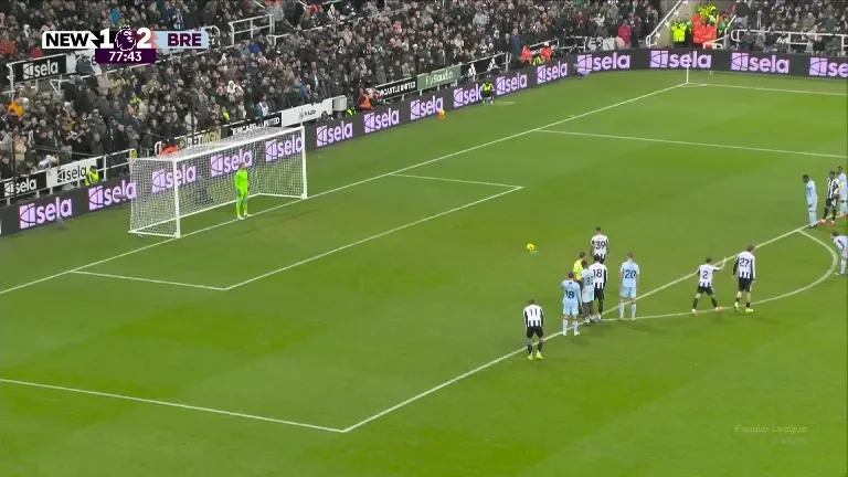 Bruno Guimaraes egalează din penalty, Newcastle - Brentford 2-2 (VOYO 07.02.2026)